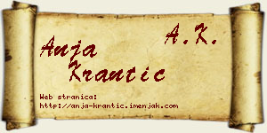 Anja Krantić vizit kartica